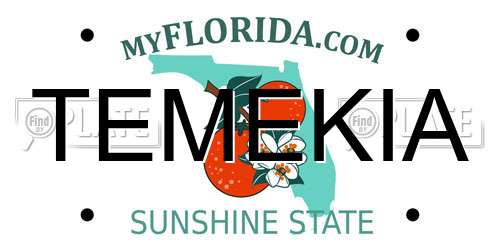 TEMEKIA Florida License Plate