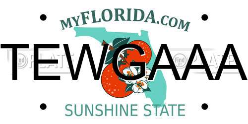 TEWGAAA Florida License Plate