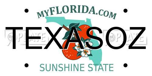 TEXASOZ Florida License Plate