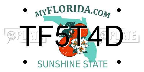 TF5T4D Florida License Plate