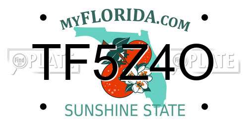 TF5Z4O Florida License Plate