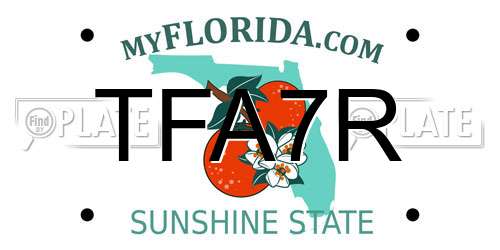 TFA7R Florida License Plate
