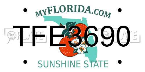 TFE3690 Florida License Plate
