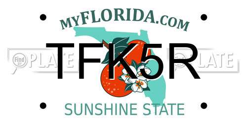 TFK5R Florida License Plate