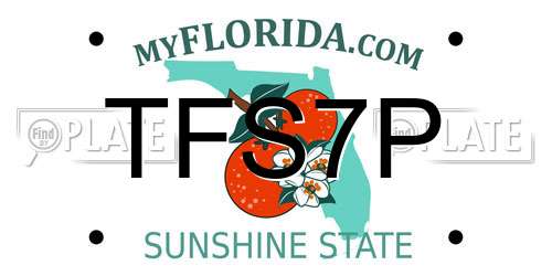 TFS7P Florida License Plate