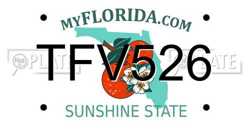 TFV526 Florida License Plate