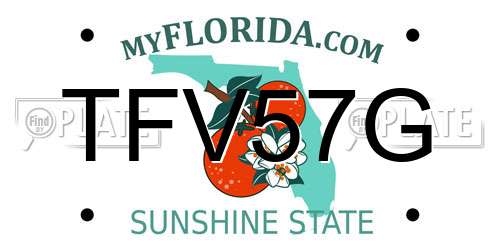 TFV57G Florida License Plate