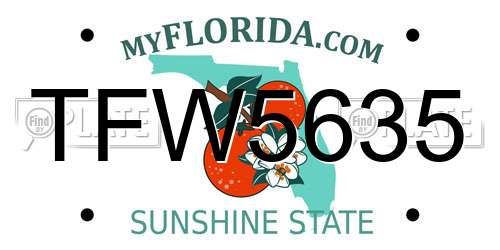 TFW5635 Florida License Plate