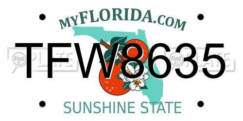 TFW8635 Florida License Plate