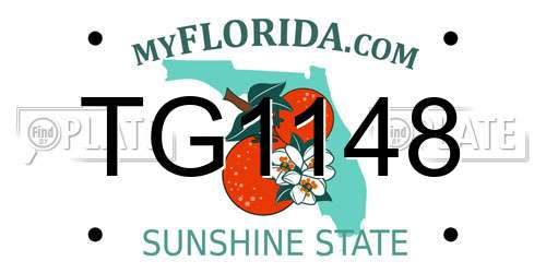TG1148 Florida License Plate