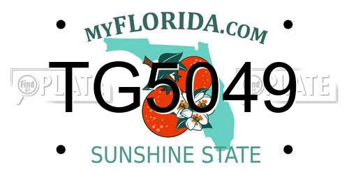 TG5049 Florida License Plate