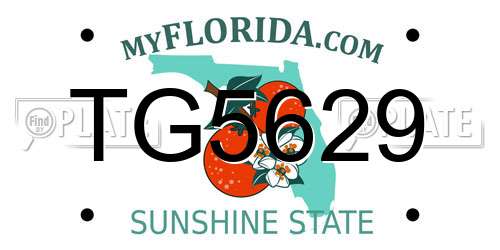 TG5629 Florida License Plate