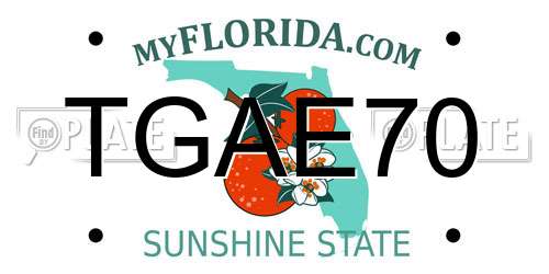 TGAE70 Florida License Plate