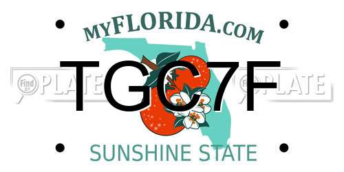 TGC7F Florida License Plate