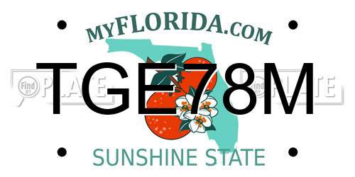 TGE78M Florida License Plate