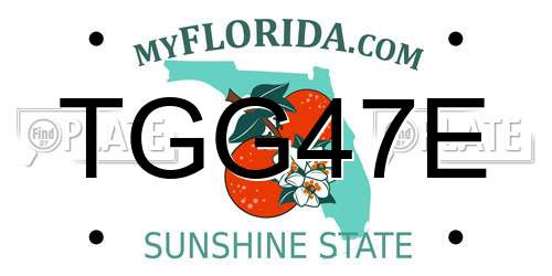 TGG47E Florida License Plate
