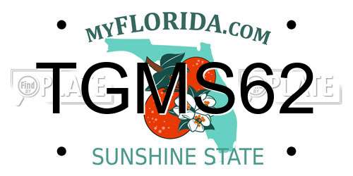 TGMS62 Florida License Plate