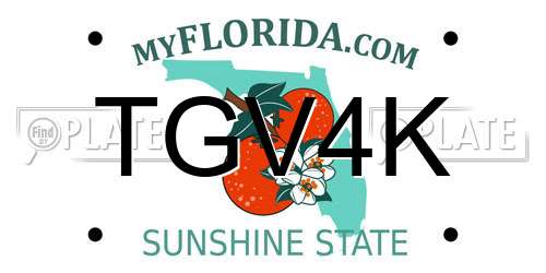 TGV4K Florida License Plate