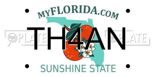 TH4AN Florida License Plate