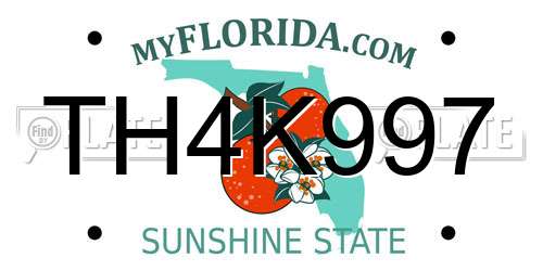 TH4K997 Florida License Plate