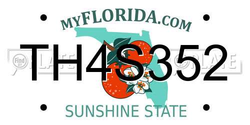 TH4S352 Florida License Plate