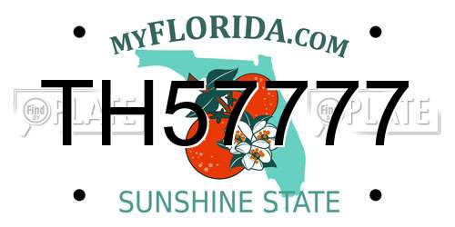 TH57777 Florida License Plate