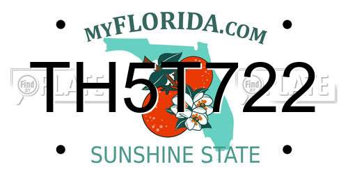 TH5T722 Florida License Plate