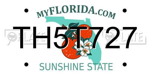TH5T727 Florida License Plate