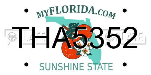 THA5352 Florida License Plate