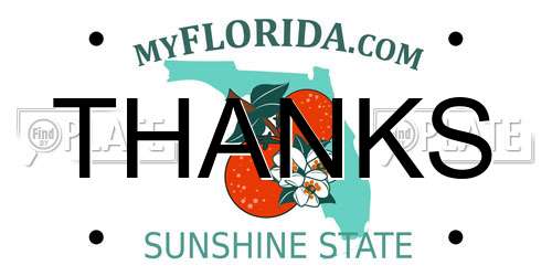 THANKS Florida License Plate