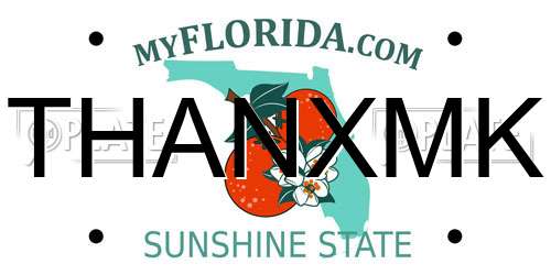 THANXMK Florida License Plate