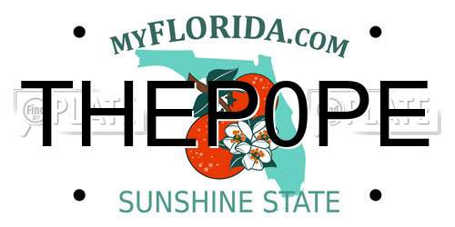 THEP0PE Florida License Plate