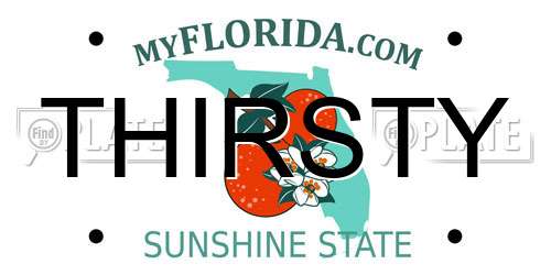 THIRSTY Florida License Plate