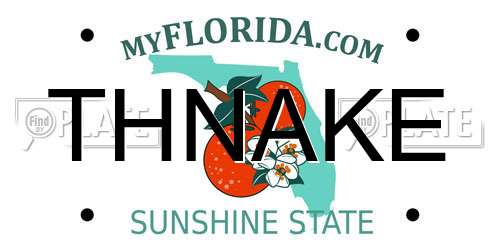 THNAKE Florida License Plate