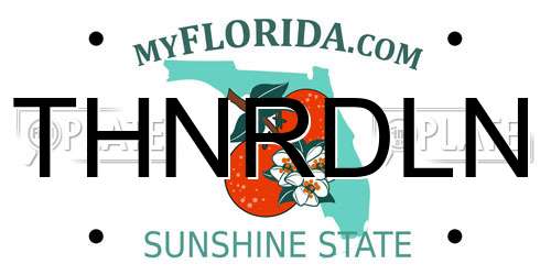 THNRDLN Florida License Plate