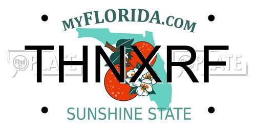 THNXRF Florida License Plate