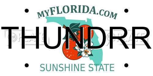 THUNDRR Florida License Plate