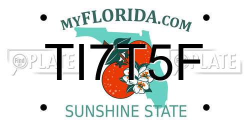 TI7T5F Florida License Plate