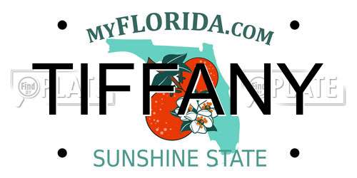 TIFFANY Florida License Plate