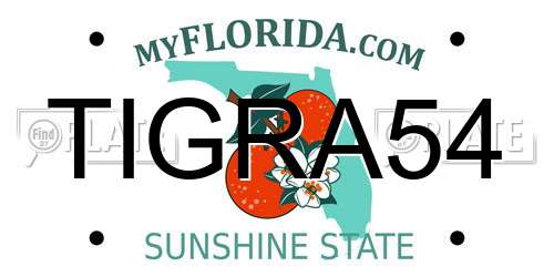 TIGRA54 Florida License Plate