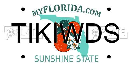 TIKIWDS Florida License Plate