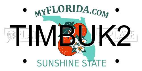 TIMBUK2 Florida License Plate
