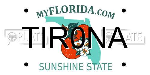 TIR0NA Florida License Plate