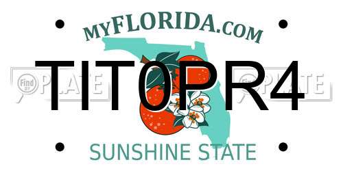 TIT0PR4 Florida License Plate