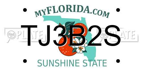 TJ3B2S Florida License Plate