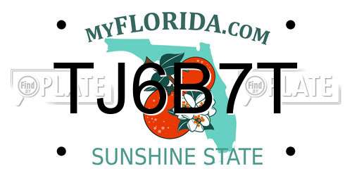 TJ6B7T Florida License Plate