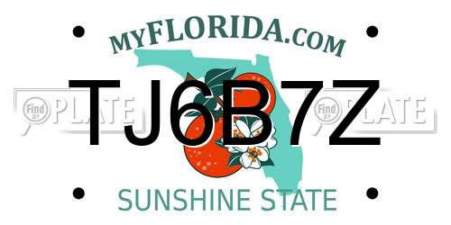 TJ6B7Z Florida License Plate