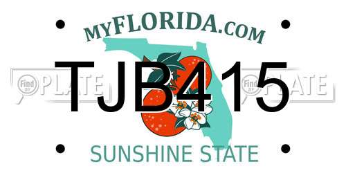 TJB415 Florida License Plate