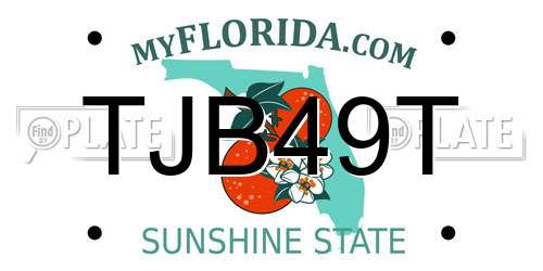 TJB49T Florida License Plate