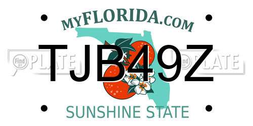 TJB49Z Florida License Plate